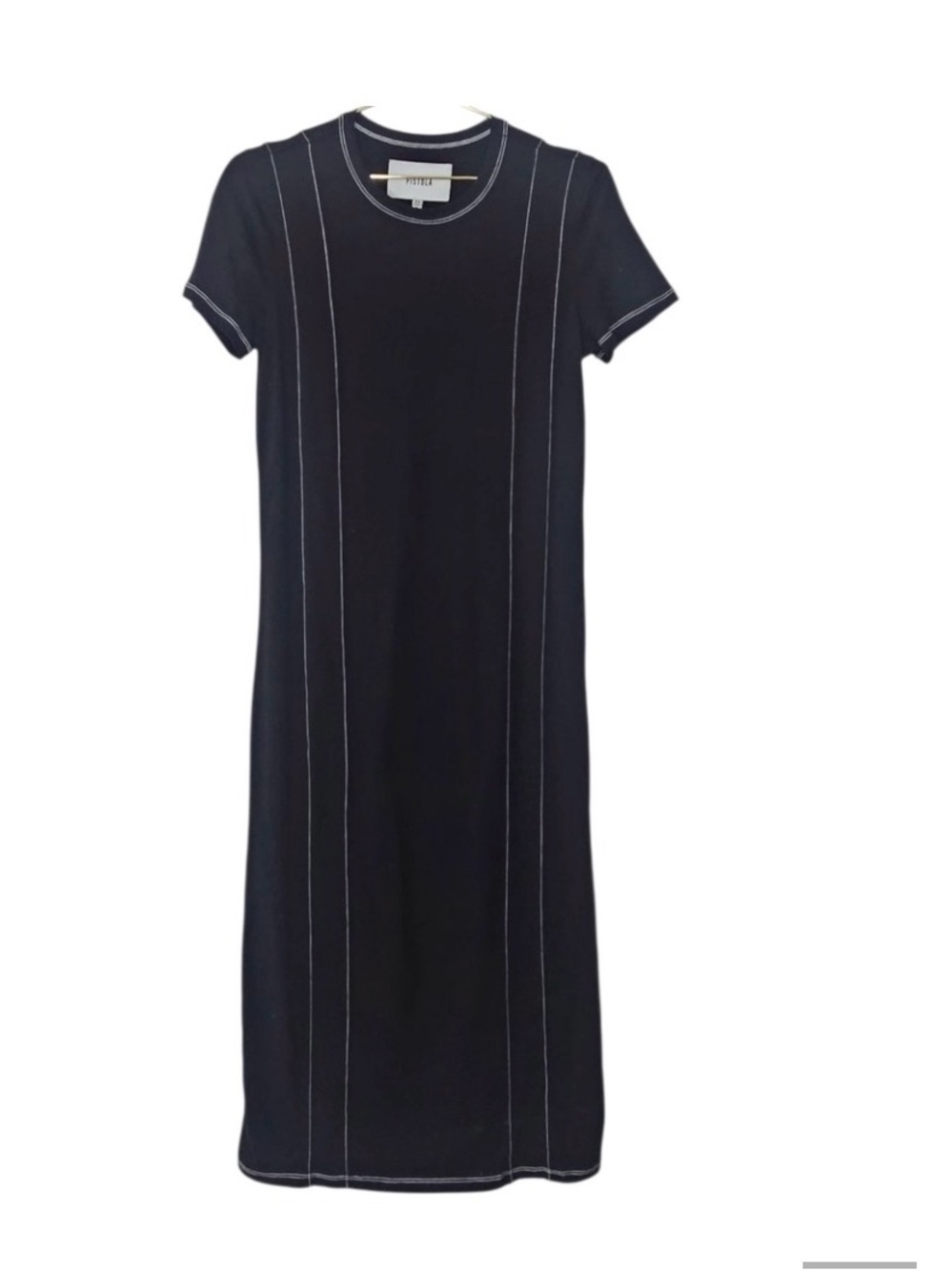 Pistola Black T-Shirt Dress with Contrast Stitch